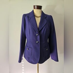 LUISA SPAGNOLI virgin Wool Indigo Blazer. Size Large